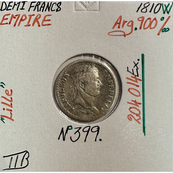 DEMI FRANC EMPIRE - 1810 W - Pièce de...