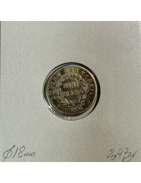 DEMI FRANC EMPIRE - 1810 W - Pièce de monnaie en Argent // Qualité : TTB