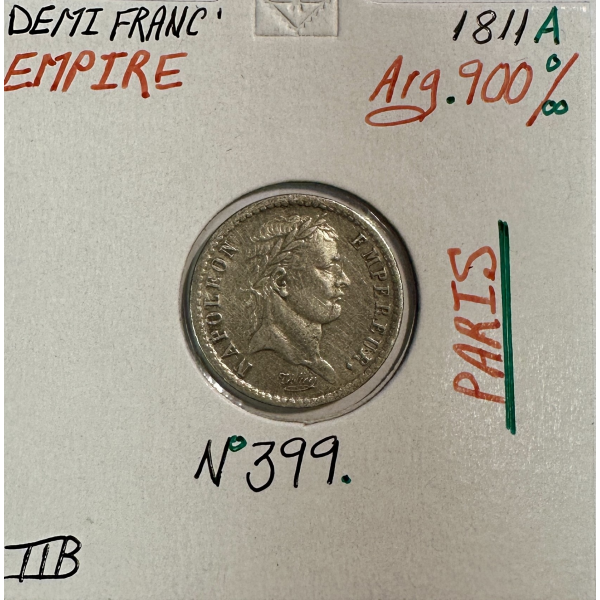 DEMI FRANC EMPIRE - 1811 A - Pièce de...