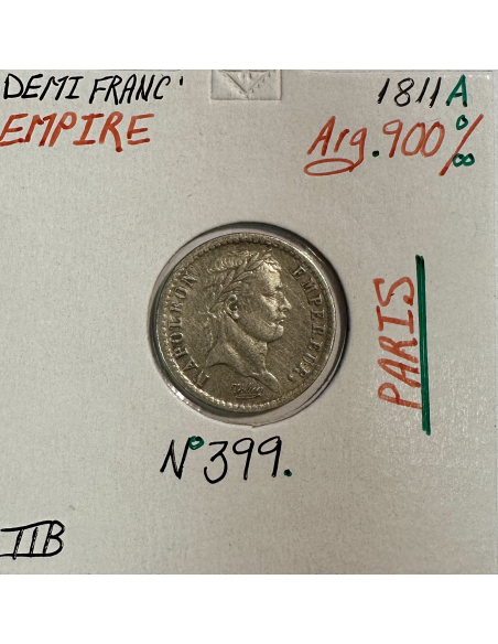 DEMI FRANC EMPIRE - 1811 A - Pièce de monnaie en Argent // Qualité : TTB