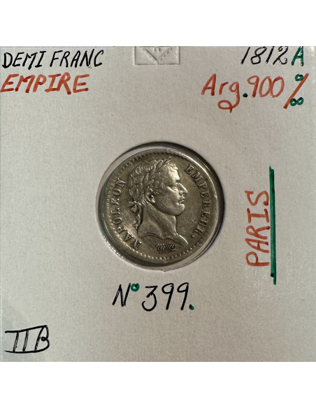 DEMI FRANC EMPIRE - 1812 A - Monnaie en Argent // Qualité : TTB (REF 2)