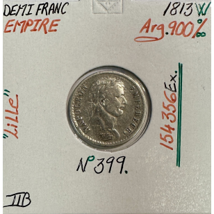 DEMI FRANC EMPIRE - 1813 W - Pièce de monnaie en Argent...