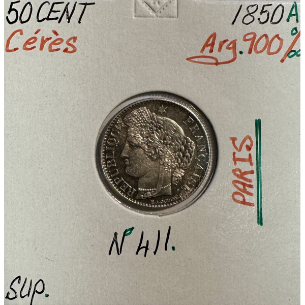 50 CENTIMES CERES - 1850A - Monnaie...