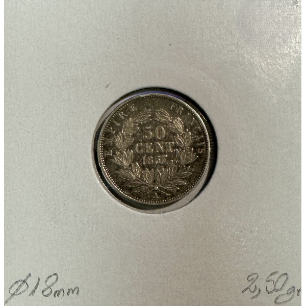 50 CENTIMES NAPOLEON III - 1857 A -...