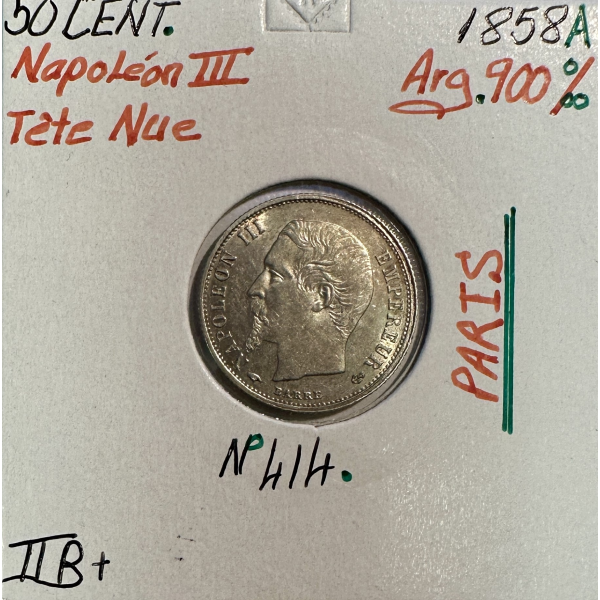 50 CENTIMES NAPOLEON III - 1858A -...