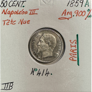50 CENTIMES NAPOLEON III - 1859A - Pièce de monnaie en...
