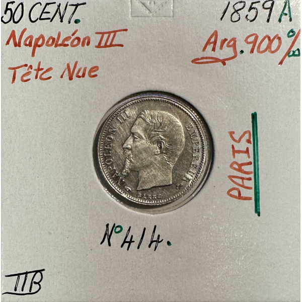 50 CENTIMES NAPOLEON III - 1859A -...