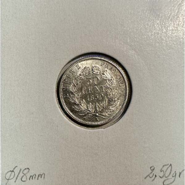 50 CENTIMES NAPOLEON III - 1859A -...
