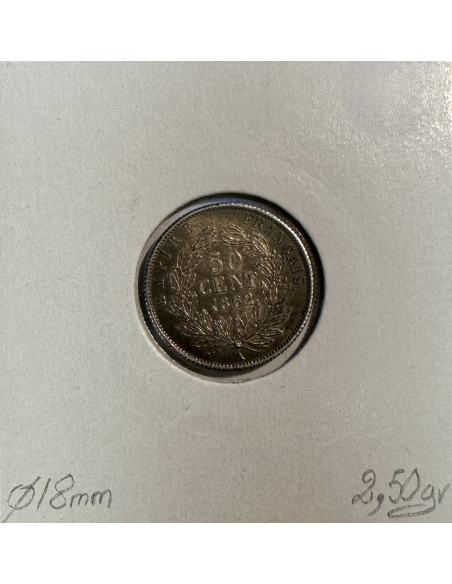 50 CENTIMES NAPOLEON III - 1862A - Pièce de monnaie en Argent // TTB