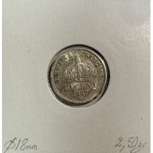 50 CENTIMES NAPOLEON III - 1867BB - Pièce de monnaie en... 2