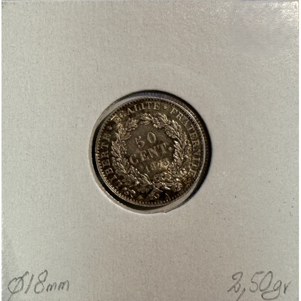 50 CENTIMES CERES - 1873A - Pièce de...