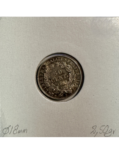 50 CENTIMES CERES - 1873A - Pièce de monnaie en Argent // TTB (REF 2)