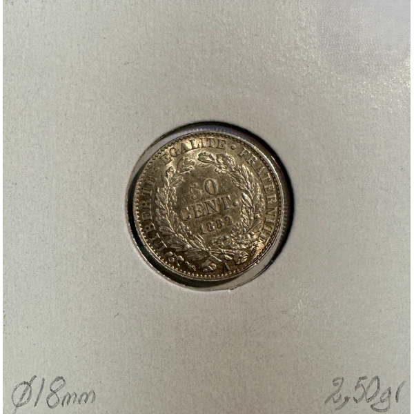 50 CENTIMES CERES - 1882A - Pièce de...