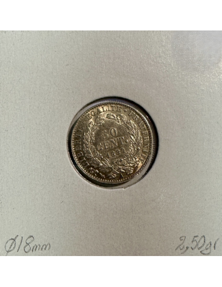 50 CENTIMES CERES - 1882A - Pièce de monnaie en Argent // TTB