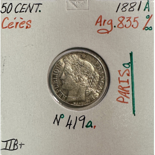 50 CENTIMES CERES - 1881A - Pièce de monnaie en Argent //...