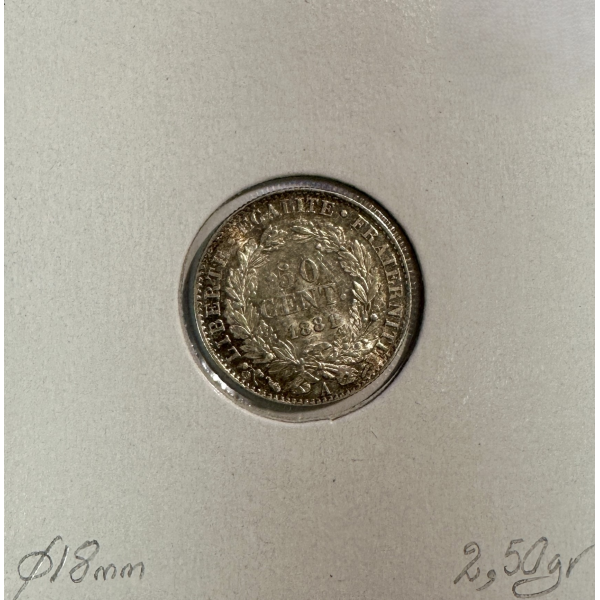 50 CENTIMES CERES - 1881A - Pièce de...