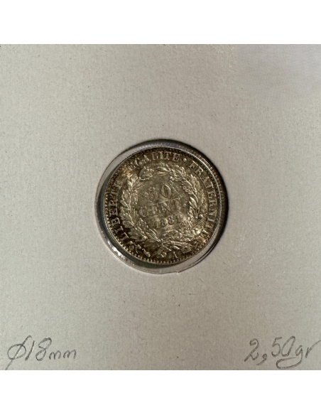 50 CENTIMES CERES - 1881A - Pièce de monnaie en Argent // TTB