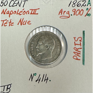 50 CENTIMES NAPOLEON III - 1862A - Pièce de monnaie en...