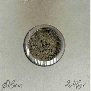 50 CENTIMES CERES - 1871K - Pièce de monnaie en Argent // TB 2