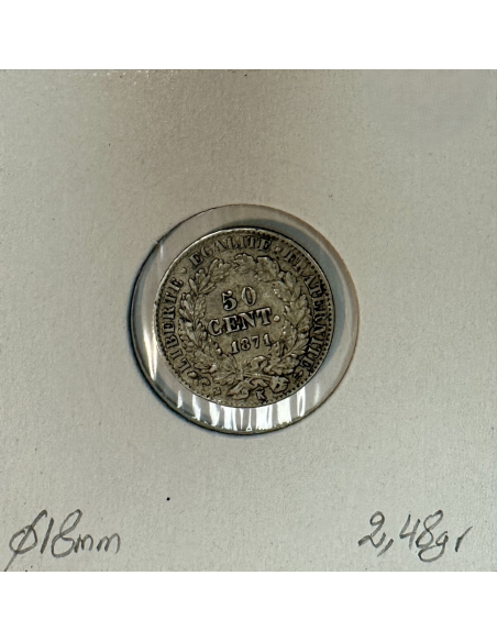 50 CENTIMES CERES - 1871K - Pièce de monnaie en Argent // TB