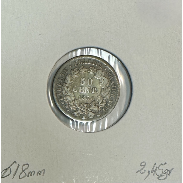 50 CENTIMES CERES - 1850A - Pièce de...