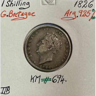 ROYAUME-UNI / GRANDE BRETAGNE - 1 Shilling 1826 - Monnaie...