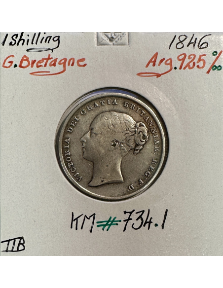 ROYAUME-UNI / GRANDE BRETAGNE - 1 Shilling 1846 - Monnaie en Argent // TTB