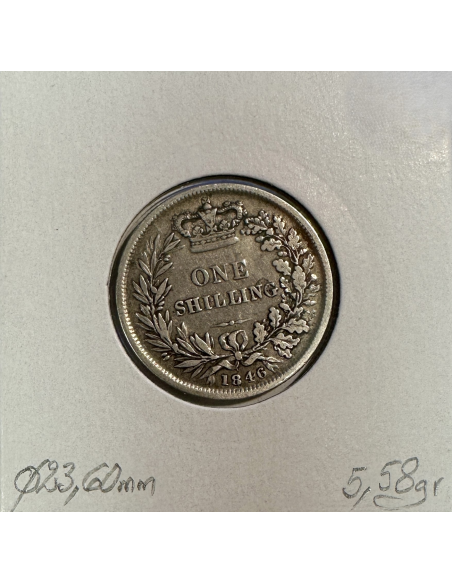 ROYAUME-UNI / GRANDE BRETAGNE - 1 Shilling 1846 - Monnaie en Argent // TTB