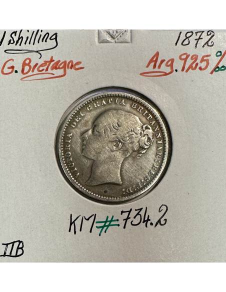 ROYAUME-UNI / GRANDE BRETAGNE - 1 Shilling 1872 - Monnaie en Argent // TTB