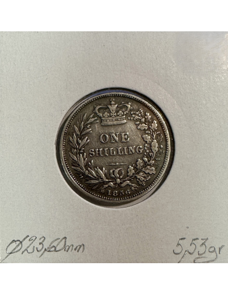 ROYAUME-UNI / GRANDE BRETAGNE - 1 Shilling 1856 - Monnaie en Argent // TB