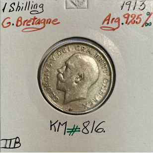 ROYAUME-UNI / GRANDE BRETAGNE - 1 Shilling 1913 - Monnaie...