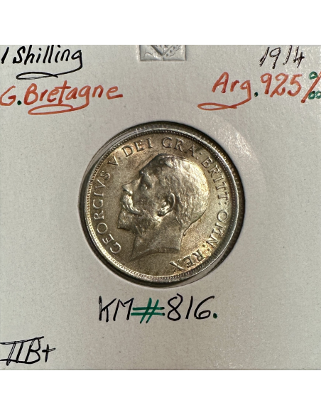 ROYAUME-UNI / GRANDE BRETAGNE - 1 Shilling 1914 - Monnaie en Argent // TTB