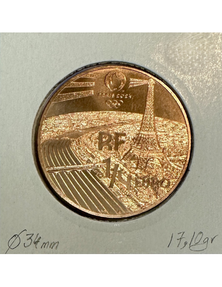 1/4 EURO DE LA FRANCE (2021) EN CUIVRE - J.O NATATION // Qualité : SUP