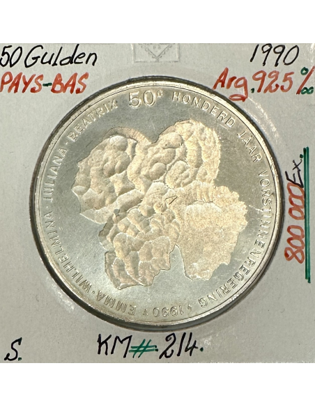 PAYS-BAS - 50 GULDEN 1990 - Pièce de Monnaie en Argent // SUP