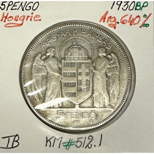 HONGRIE - 5 PENGO 1930 BP - Pièce de Monnaie en Argent //...