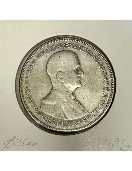 HONGRIE - 5 PENGO 1930 BP - Pièce de Monnaie en Argent // Qualité : TB