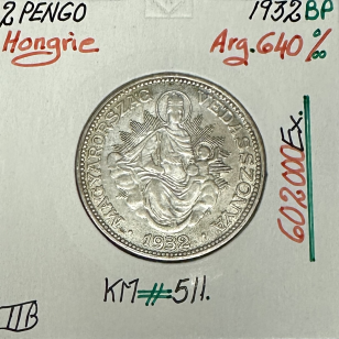 HONGRIE - 2 PENGO 1932 BP - Pièce de Monnaie en Argent //...