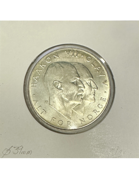 NORVEGE - 25 KRONER 1970 - Pièce de Monnaie en Argent - SUP