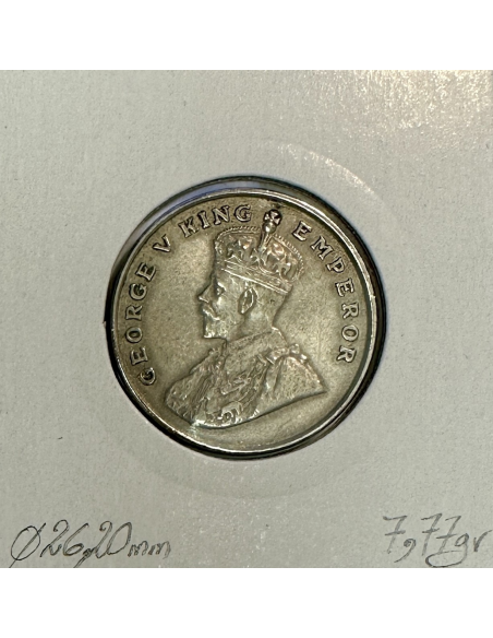 INDE BRITANNIQUE - 8 ANNAS 1920 - Monnaie en Argent // Qualité : TTB