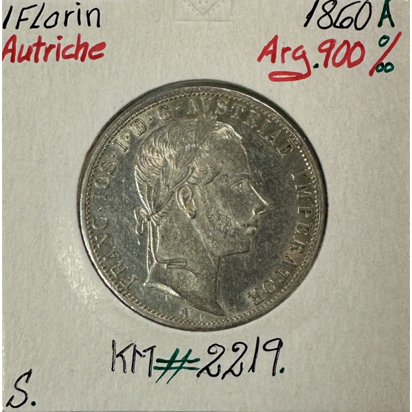 AUTRICHE - 1 FLORIN 1860 A - Pièce de...