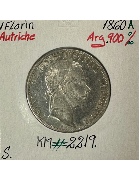 AUTRICHE - 1 FLORIN 1860 A - Pièce de Monnaie en Argent // SUP