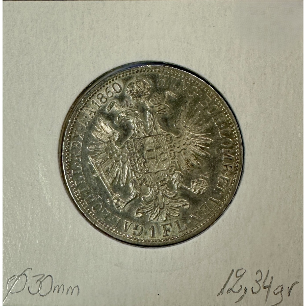 AUTRICHE - 1 FLORIN 1860 A - Pièce de...
