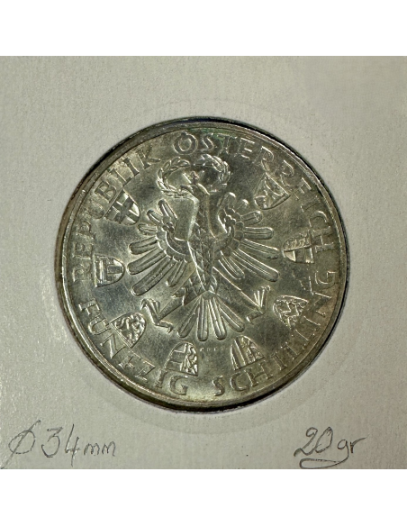 AUTRICHE - 50 SCHILLING 1959 - Pièce de Monnaie en Argent // TTB
