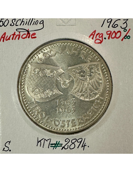AUTRICHE - 50 SCHILLING 1963 - Pièce de Monnaie en Argent // SUP