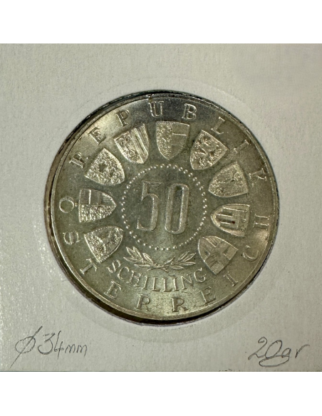 AUTRICHE - 50 SCHILLING 1963 - Pièce de Monnaie en Argent // SUP