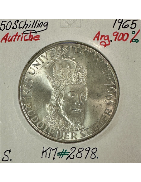 AUTRICHE - 50 SCHILLING 1965 - Pièce de Monnaie en Argent // SUP