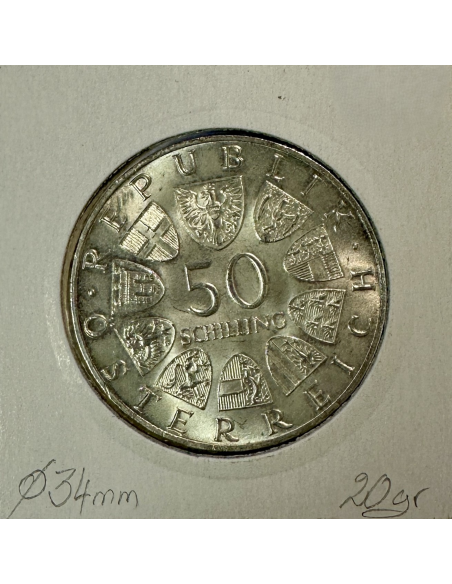 AUTRICHE - 50 SCHILLING 1965 - Pièce de Monnaie en Argent // SUP