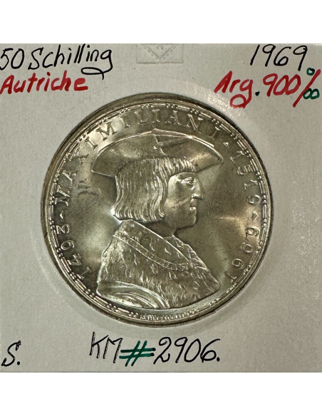 AUTRICHE - 50 SCHILLING 1969 - Pièce de Monnaie en Argent // SUP