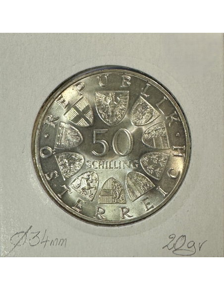 AUTRICHE - 50 SCHILLING 1969 - Pièce de Monnaie en Argent // SUP