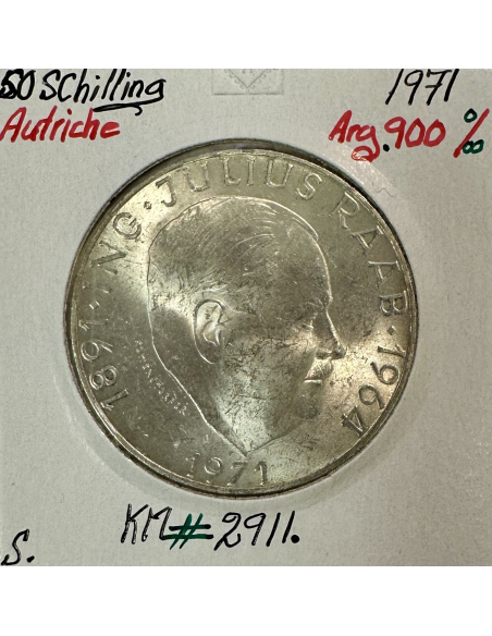 AUTRICHE - 50 SCHILLING 1971 - Pièce de Monnaie en Argent // SUP